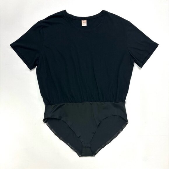 Smash + Tess black The T shirt bodysuit short sleeve cotton top bodysuit Large - Picture 1 of 7